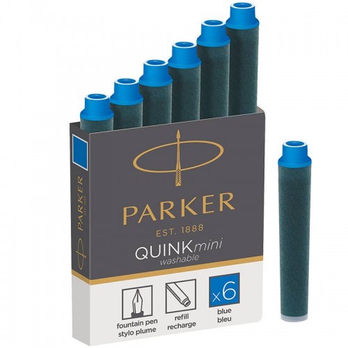 Синие неводостойкие картриджи Parker (Паркер) Quink Mini Cartridges Washable Blue 6шт в Ростове-на-Дону
