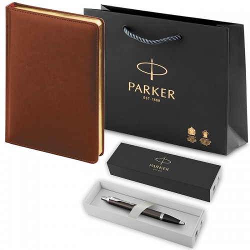 Набор Parker IM Core Dark Espresso CT из шариковой ручки и ежедневника коричневого цвета в Ростове-на-Дону