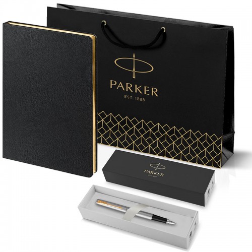 Набор Parker Jotter Stainless Steel GT из перьевой ручки и черного ежедневника недатированного в Ростове-на-Дону