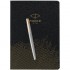 Набор Parker Jotter Stainless Steel GT из перьевой ручки и ежедневника недатированного черного цвета в Ростове-на-Дону