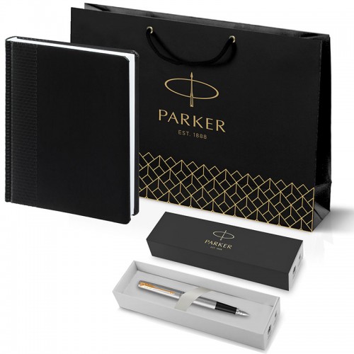 Набор Parker Jotter Stainless Steel GT из перьевой ручки и ежедневника черного цвета в Ростове-на-Дону