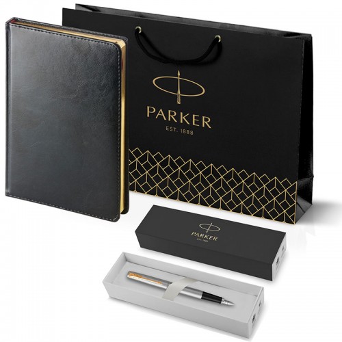 Набор Parker Jotter Stainless Steel GT из перьевой ручки и черного ежедневника в Ростове-на-Дону