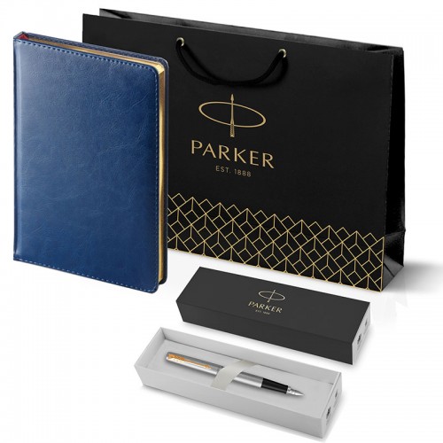 Набор Parker Jotter Stainless Steel GT из перьевой ручки и синего ежедневника недатированного в Ростове-на-Дону