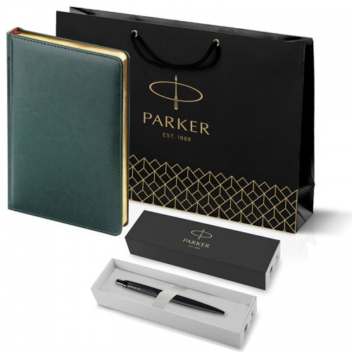 Набор Parker Jotter XL SE20 Monochrome Black из шариковой ручки и ежедневника зеленого цвета в Ростове-на-Дону