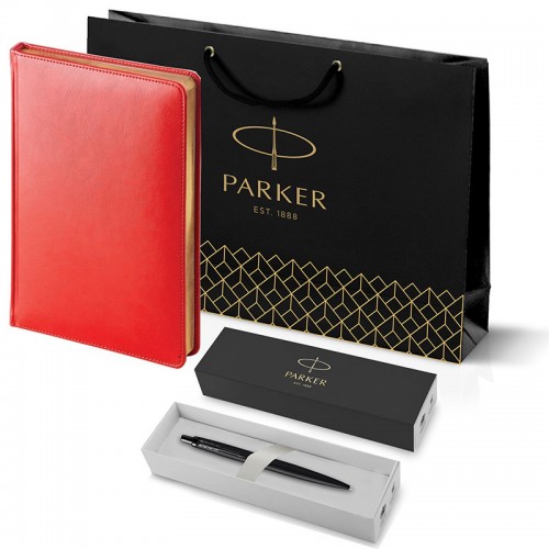 Набор Parker Jotter XL SE20 Monochrome Black из шариковой ручки и ежедневника красного цвета в Ростове-на-Дону