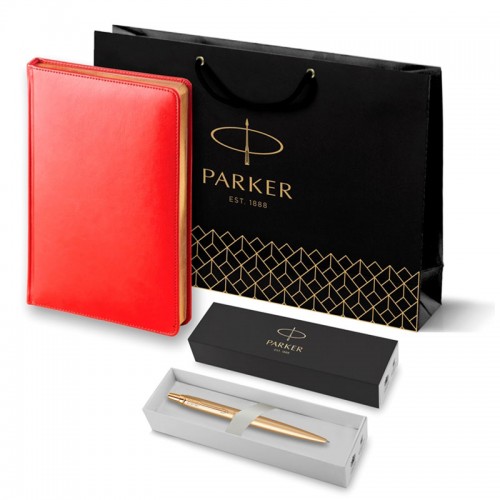 Набор Parker Jotter XL SE20 Monochrome Gold из шариковой ручки и ежедневника красного цвета в Ростове-на-Дону