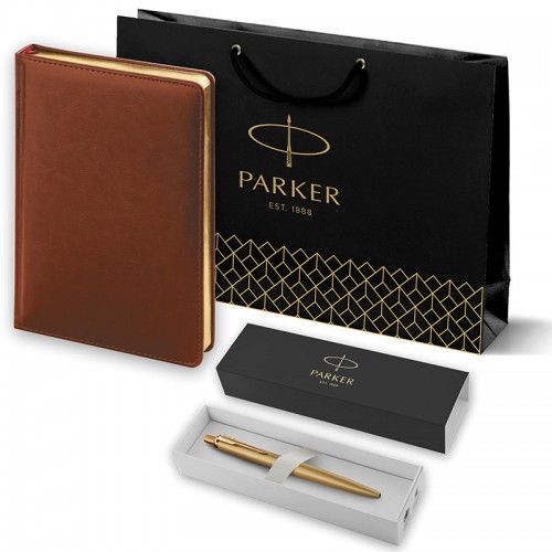 Набор Parker Jotter XL SE20 Monochrome Gold из шариковой ручки и ежедневника коричневого цвета в Ростове-на-Дону