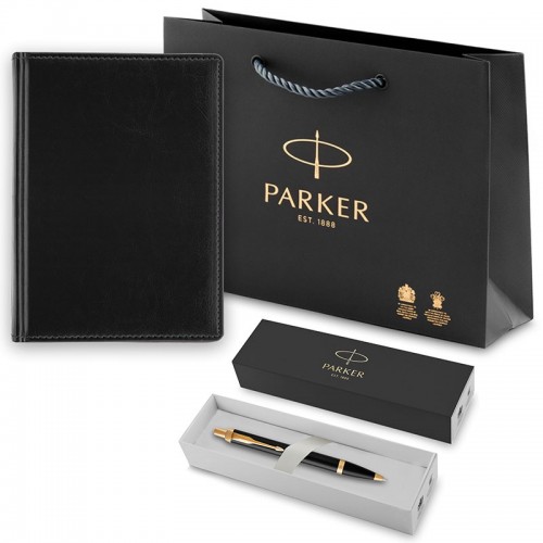 Набор Parker IM Metal Black GT из шариковой ручки и ежедневника недатированного черного цвета в Ростове-на-Дону